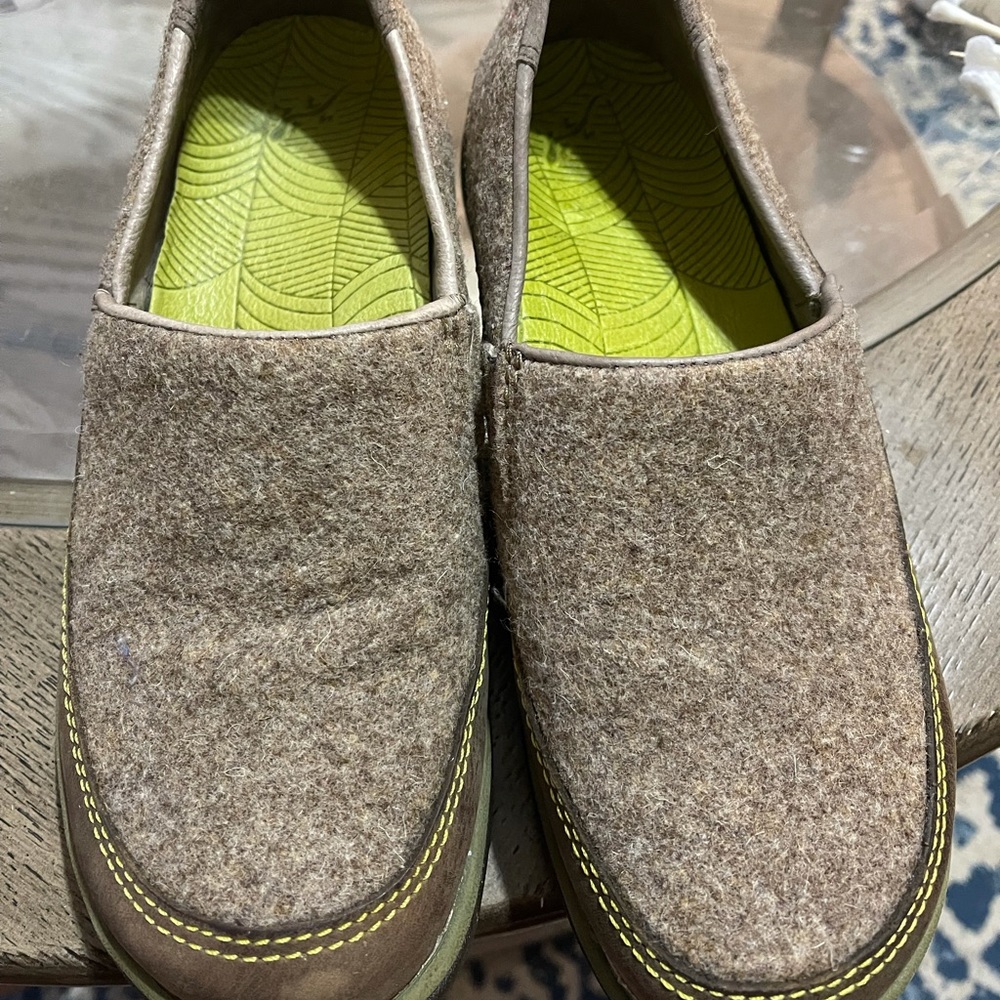 Chaco Sloan Shoes Sandstone Citron Wool Leather Loafers Women's US 6 Eur 36 Eco